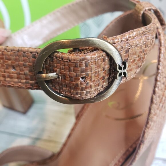 Sam Edelman Kayna Platform Sandals, Cuoio Brown Weave, Women Size 8M - Picture 9 of 14